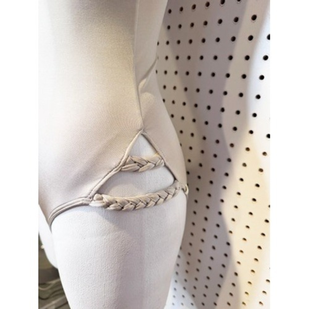 Summersalt |The Braided One Shoulder‎ One Piece Swimsuit Sand Taupe Size 4 - Picture 3 of 5